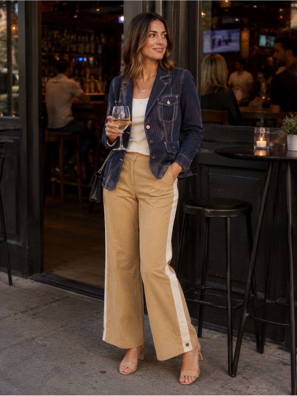 Favorite Daughter Tan Beige Wide Leg Trousers Dress Pants Women Size 6